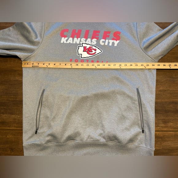 NFL Team Apparel Kansas City Chiefs Pullover Hoodie Men’s SZ XL Zip Pockets Fall - Picture 7 of 8